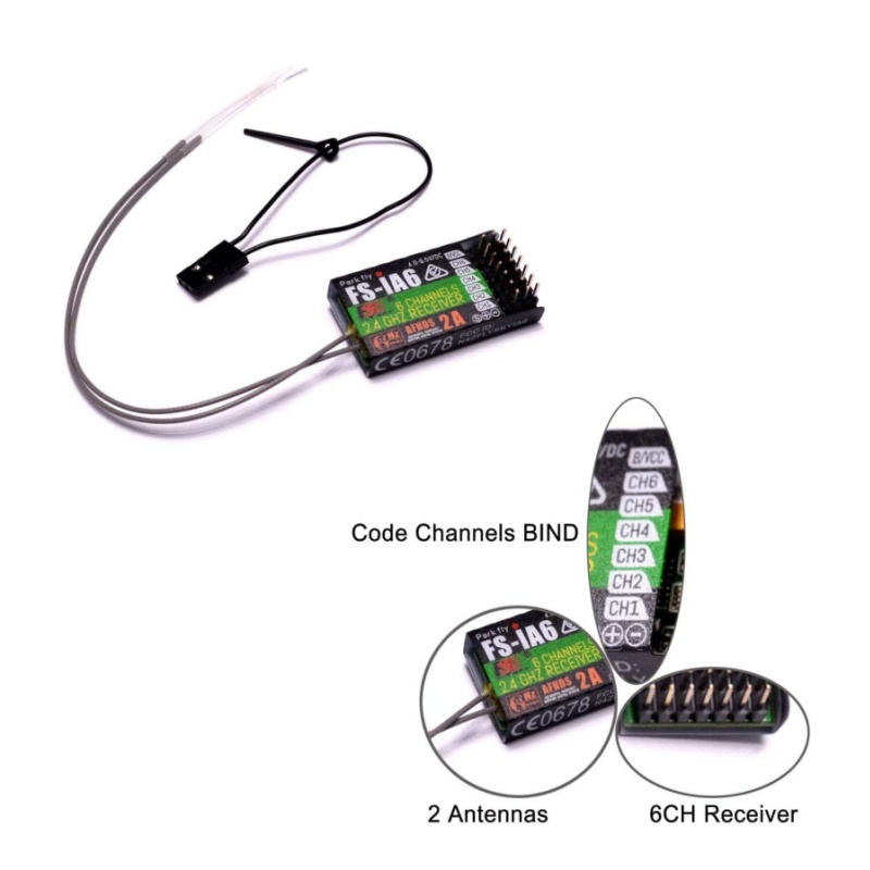 Drone Racing Battery - 플라이스카이 FS-IA6 수신기 6채널 듀얼 안테나